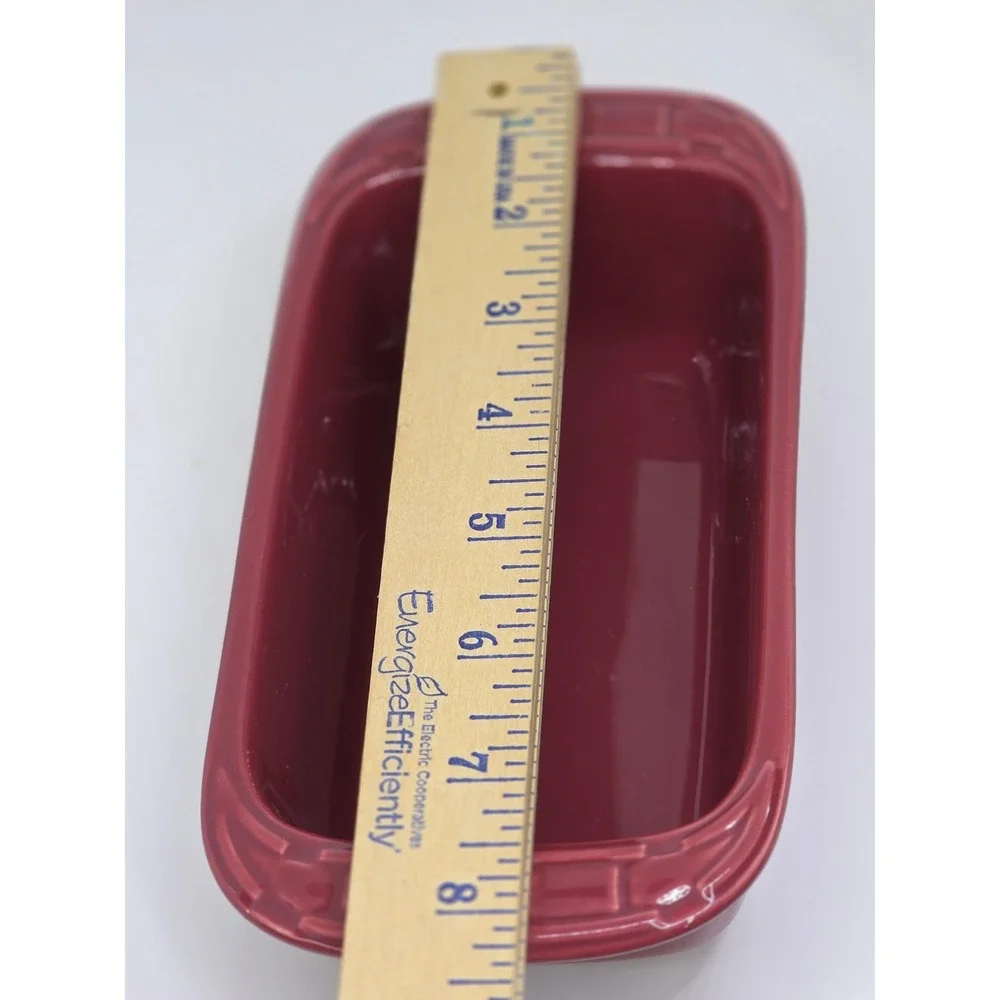 Longaberger Woven Traditions Small Loaf Baking Dish Paprika Red Ceramic Bakeware